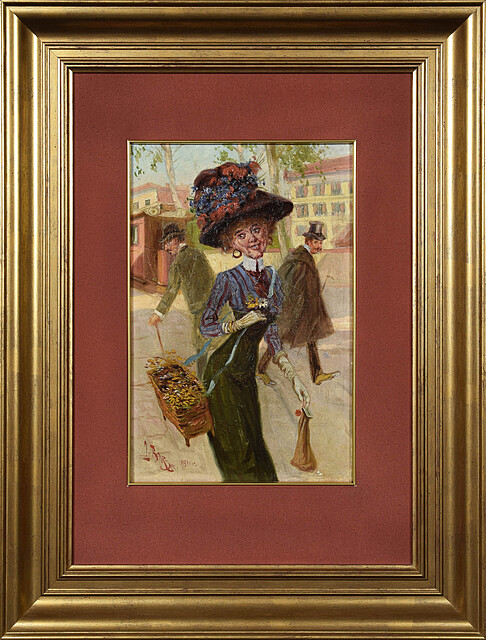 Dama w drodze z zakupów, 1911