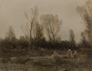 PEJZAŻ Z DRZEWAMI, ok. 1920