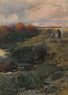 Krajobraz z ogniskiem, 1896