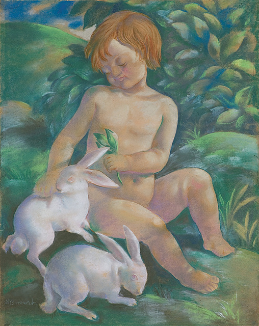 DZIECKO Z KRÓLIKAMI, ok. 1925