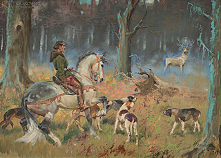 "Wizja św. Huberta na łowach" (1947)