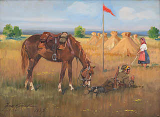 "Ułan i dziewczyna - odpoczynek na zwiadzie" (1937)