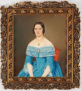 DAMA W NIEBIESKIEJ SUKNI, XIX w.