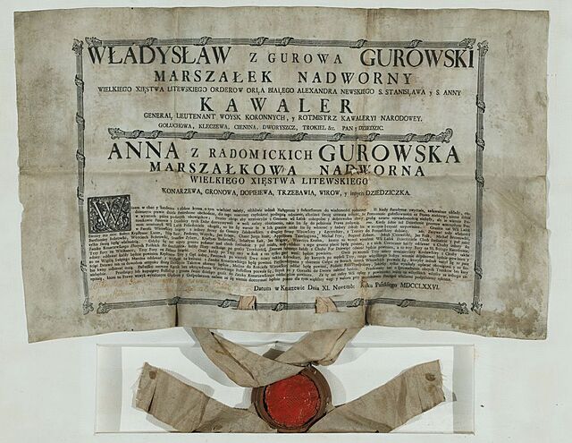 UNIWERSAŁ DWORSKI, Konarzewo, 11.11.1776