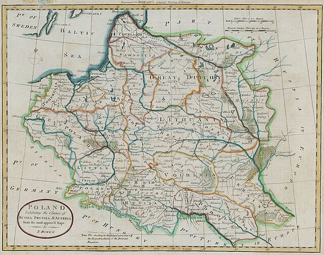 POLAND EXHIBITING THE CLAIMS OF RUSSIA, PRUSSIA, & AUSTRIA
