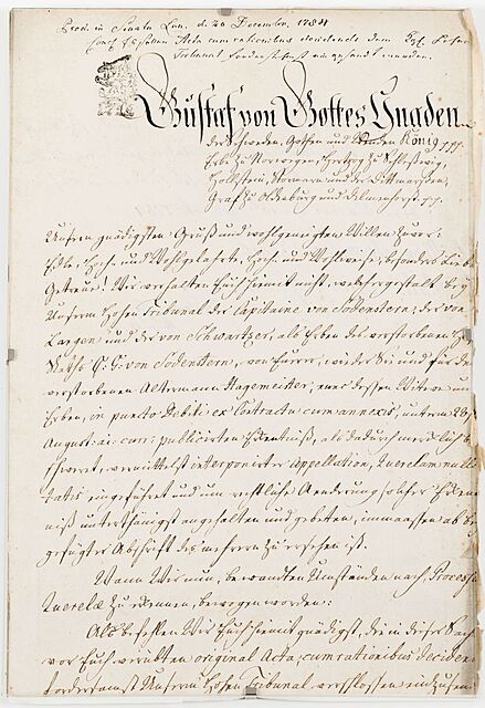 DOKUMENT TRYBUNALSKI, Szwedzkie Pomorze Przednie-Meklemburgia, 1784