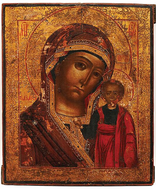 IKONA, MATKA BOŻA KAZAŃSKA, Rosja, 1. poł. XIX w.