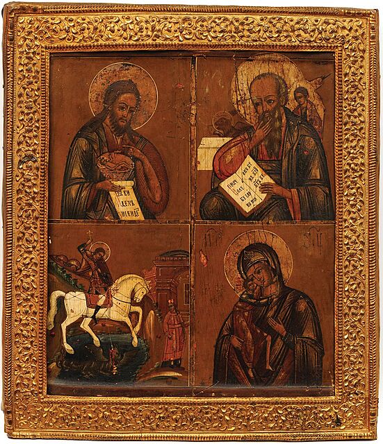 IKONA CZTEROPOLOWA, Rosja, XVIII / XIX w.