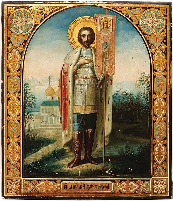 IKONA ŚWIĘTY ALEKSANDER NEWSKI, Rosja, po 1870