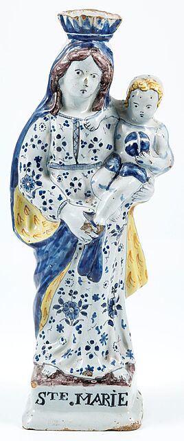 MADONNA Z DZIECIĄTKIEM, Francja, Quimper, XVIII / XIX w.