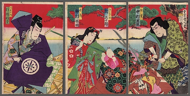 TEATR KABUKI, 1886 (tryptyk)