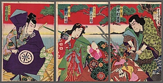 TEATR KABUKI, 1886 (tryptyk)