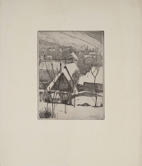 Ośnieżone chaty w górach, ok. 1900