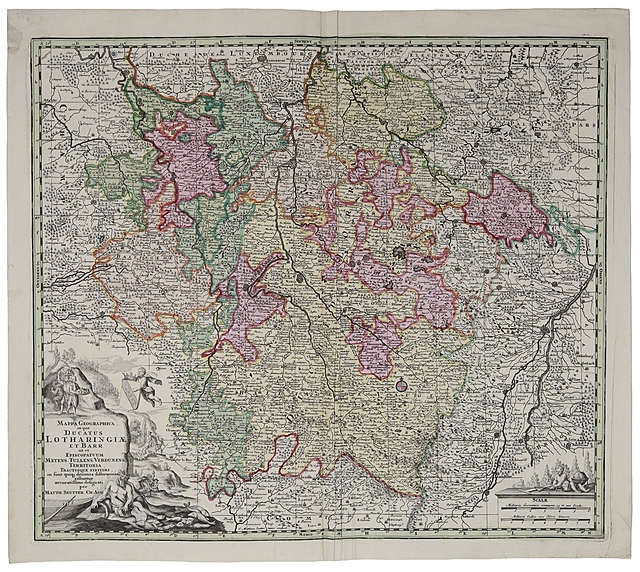 [Lotaryngia i Bar] Mappa Geographica Ducatus Lotharingiae et Barr, ok. 1730
