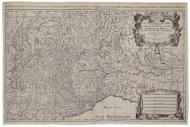 [Północne Włochy] Les Montagnes des Alpes (…) Le Duche de Milan, 1692