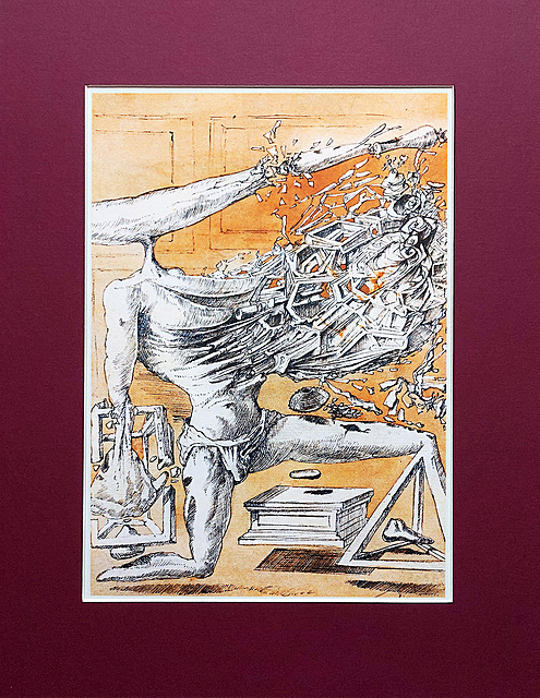 Kneeling figure in decomposition