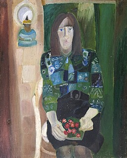 Portret kobiety z lampą naftową, ok. 1970