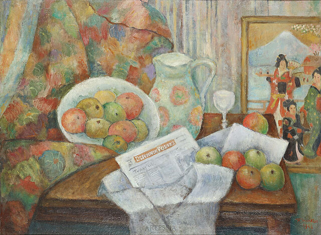 Martwa natura z gazetą, 1946