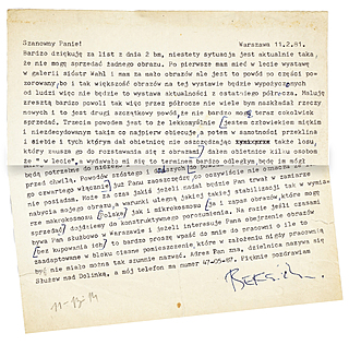 List do kolekcjonera, 1981