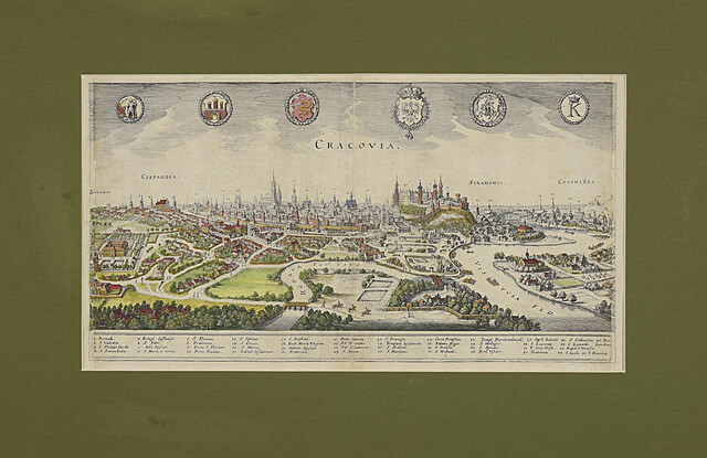 Panorama Krakowa z około 1638 roku