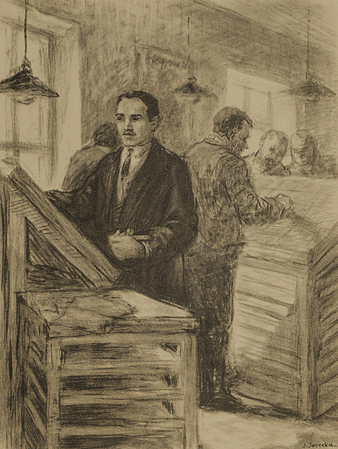Bolesław Bierut w drukarni, 1952