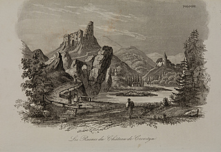 Ruiny zamku w Czorsztynie, „La Pologne historique, littéraire, monumentale et pittoresque …”, Paris 1835-1842
