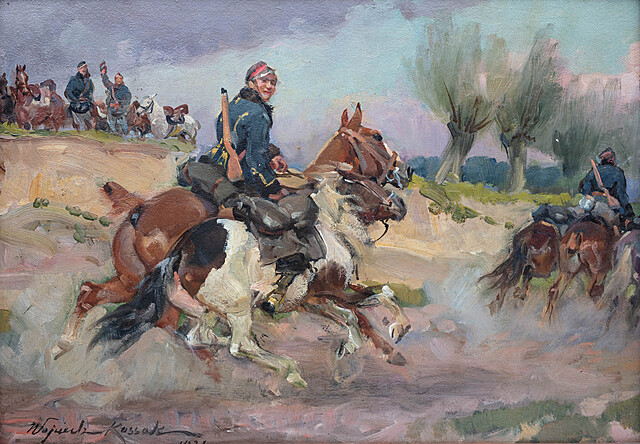 Żołnierz z luzakiem, 1921 r.