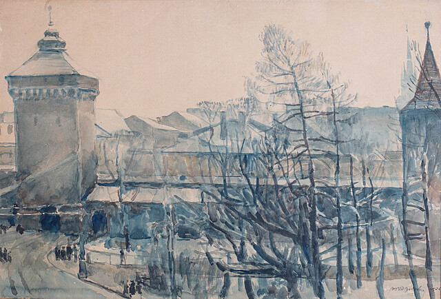 Widok na Kraków z Akademii Sztuk Pięknych, 1906 r.