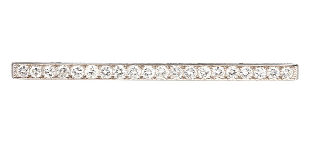 Brosza z diamentami, art déco, l. 30.–40. XX w.