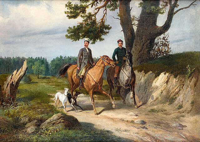 Na polowaniu z chartami, 1858