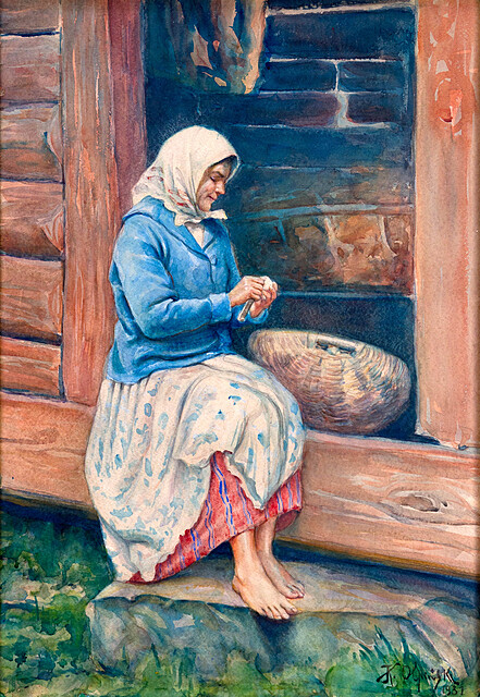Obierająca ziemniaki, 1931