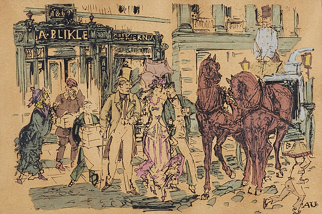 Scena przed cukiernią Bliklego, 1963