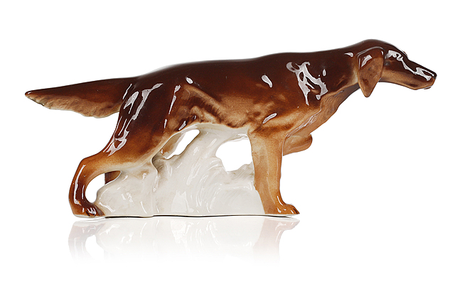 Figurka "Seter irlandzki", Państwowa Fabryka Porcelany "Łomonosow"
