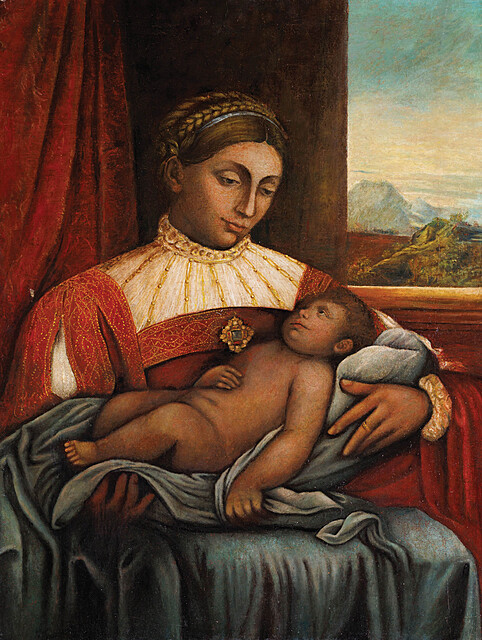 MADONNA Z DZIECIĄTKIEM, XVII w.