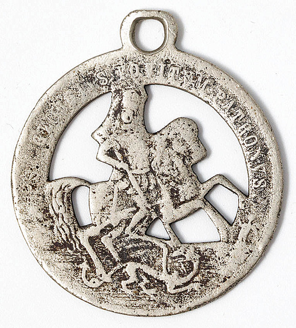 MEDALION Z ŚWIĘTYM JERZYM, Kremnica XVII-XVIII w.