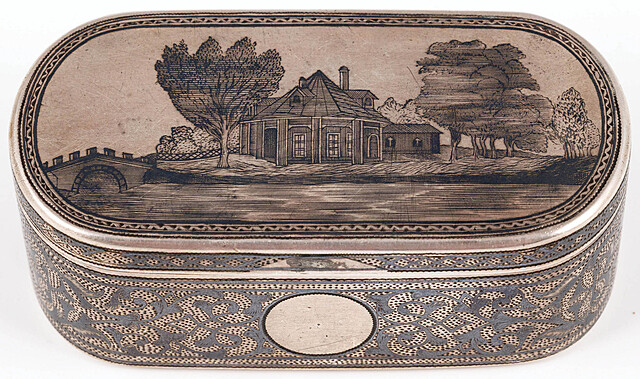 TABAKIERKA Z PEJZAŻEM, Rosja, Moskwa, Dmitrij Orłow, po 1840