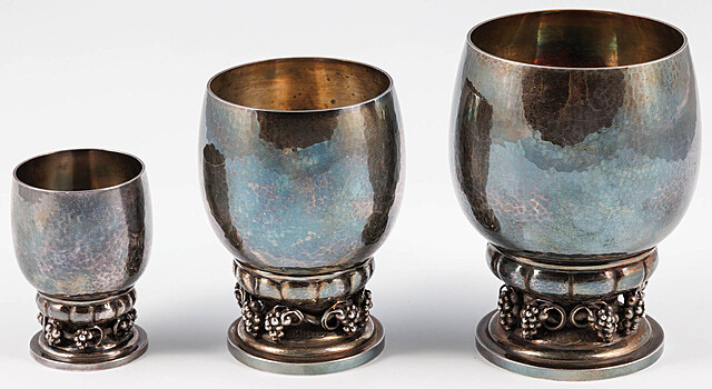 TRZY PUCHARY, Dania, Kopenhaga, Georg Jensen, 2 poł. XX w.