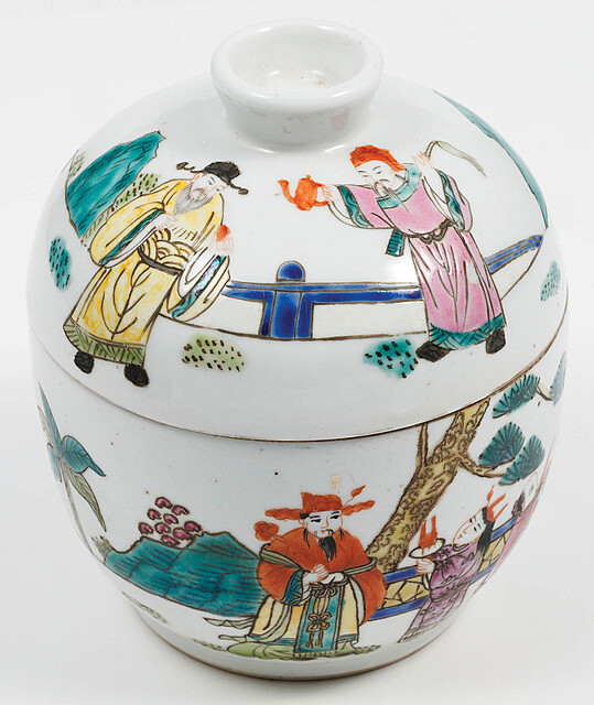 WAZKA ZE SCENAMI FIGURALNYMI, Chiny, Qianlong, 1735-1796