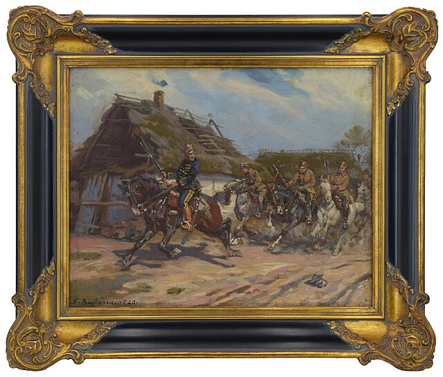 Przejazd ułanów przez wieś, 1920