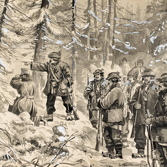Huculi na polowaniu, 1915