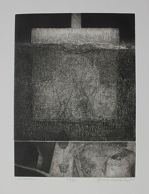Getsemani (z teki „Styl i warsztat. Teka 10 łódzkich artystów grafików”, 1985)