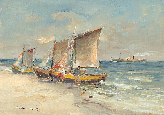 "Łodzie rybackie na plaży"