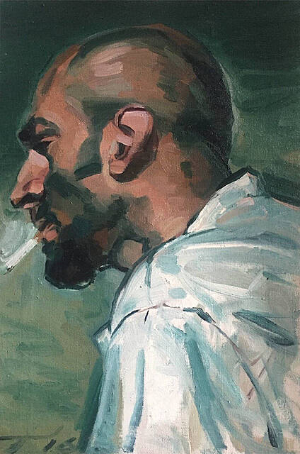 Autorportet z papierosem, 2016