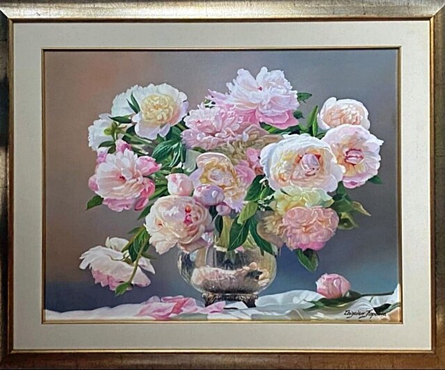Martwa natura z peoniami