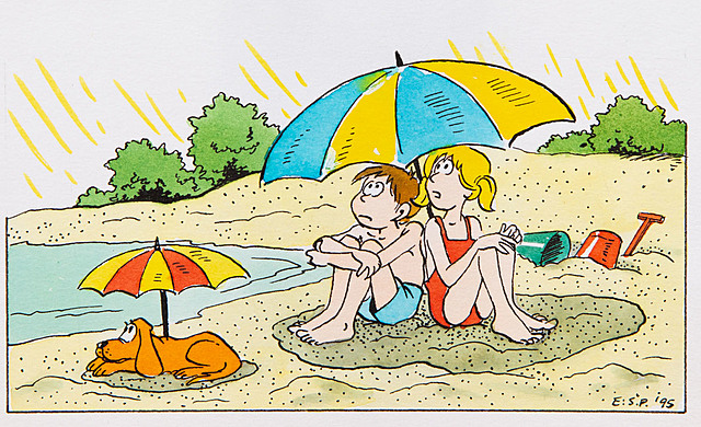 Na plaży - ilustracja do Uśmiechu numeru, 1995