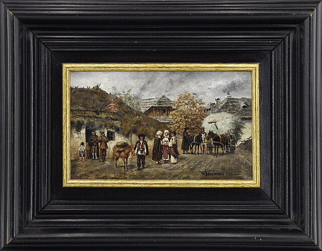 Huculi przed karczmą, 1886