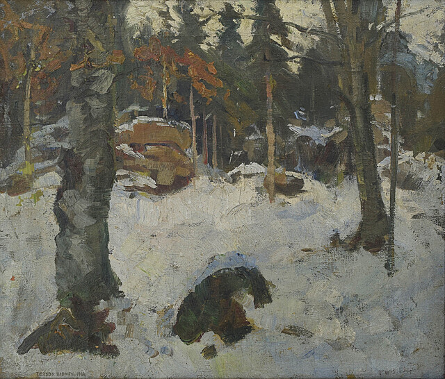 Las zimą, 1900?