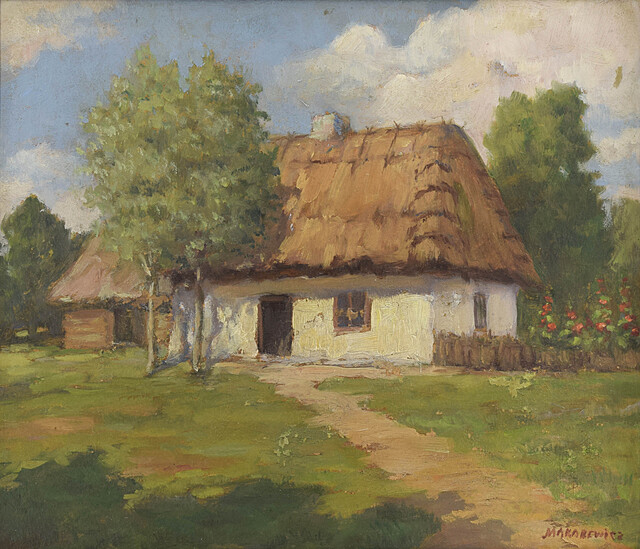 Wiejska, bielona chata