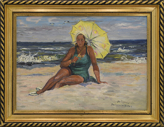 Kobieta na plaży [we Władysławowie],1933