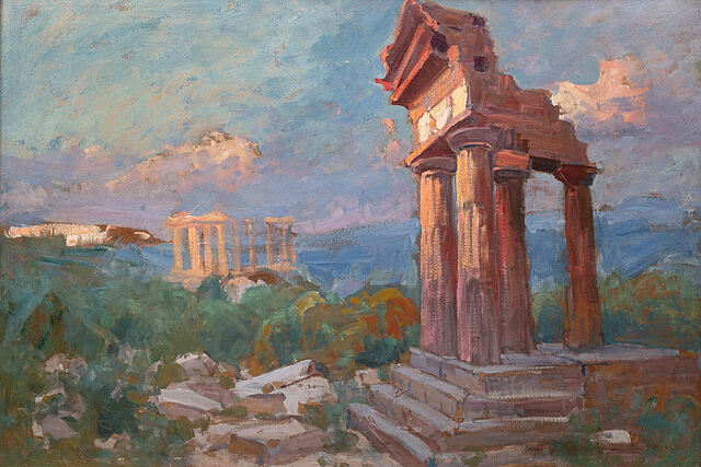 Dolina świątyń w Agrigento na Sycylii (Girgenti), 1913 r.